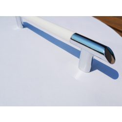 Chrome-white, metal-plastic handle