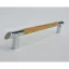 Metall-Holz-Möbelgriff, klassische Eiche-Chrom-Kombination, Bohrungsgröße 160 mm