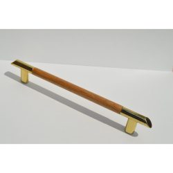   Fém-fa bútorfogantyú, tölgy - arany kombinációjú, 160 mm furattávval