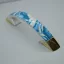 C043_aK Kunststoff-Möbelgriff, gold-blau, Bohrung 96 mm