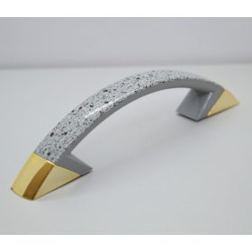   10 db C043_ASZSZ Műanyag bútorfogantyú, arany-szórt szürke színű, 96 mm furattávval