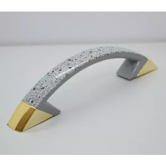   C043_ESZSZ Kunststoff-Möbelgriff, gold-grau gespritzt, Bohrung 96 mm
