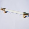 Kunststoff-Metall-Möbelgriff, Farbe weiß-gold , Bohrung 96 mm