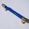 Kunststoff-Metall-Möbelgriff, blau-goldene Farbe, 96 mm, kleine Mängel