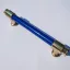 Kunststoff-Metall-Möbelgriff, blau-goldene Farbe, 96 mm, kleine Mängel
