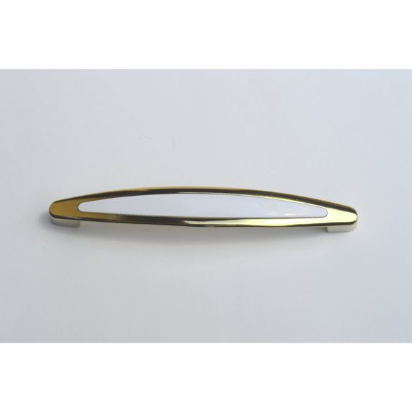 Modern look classic shiny gold metal furniture handle with white inlay