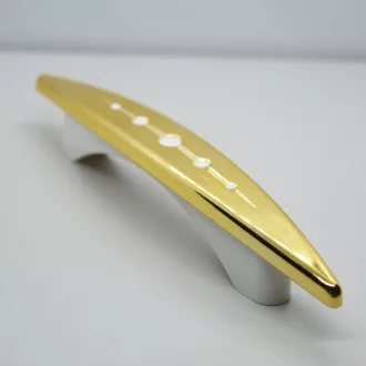 C123 GOLD und Weiß, Kunststoff-Möbelgriff, 96 mm Loch