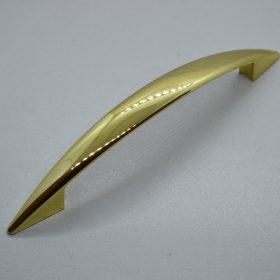   Fém bútorfogantyú, fényes arany színű, 128 mm furattávval