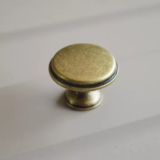 Cento Antik bronzefarbener Metallknopf für Möbel, Durchmesser 28 mm