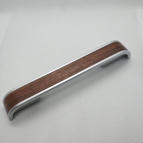 Kunststoff-Möbelgriff, verchromt - Farbe Holzoptik, mit 96 mm und 128 mm BA