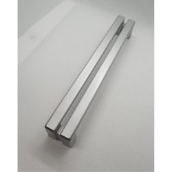 Silver plastic furniture handle, 160 mm bore spacing