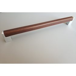 Holzoptik - chromfarbener Kunststoff-Möbelgriff