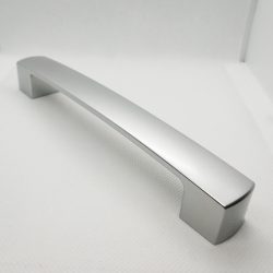   Chrome-coloured plastic furniture handle, 160 mm bore spacing