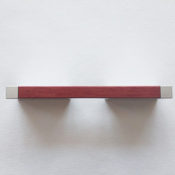 Möbelgriff aus Kunststoff, Holzoptik, mit verchromten Enden, 96 mm