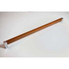   Műanyag bútorfogantyú, króm és fa hatású műanyag, 320 mm furattáv, modern stílus 