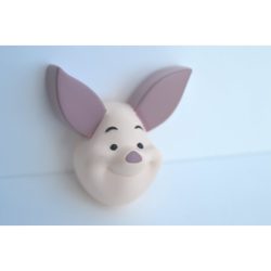 Plastic furniture knob, Piglet figurine