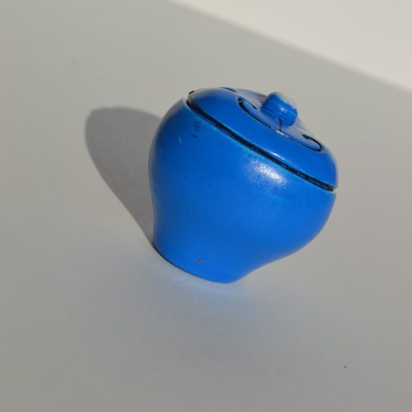 Plastic furniture knob, blue cat figurine
