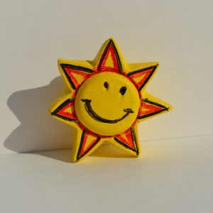 Kunststoff-Möbelknopf, gelbe Sonnenblumen-Figur