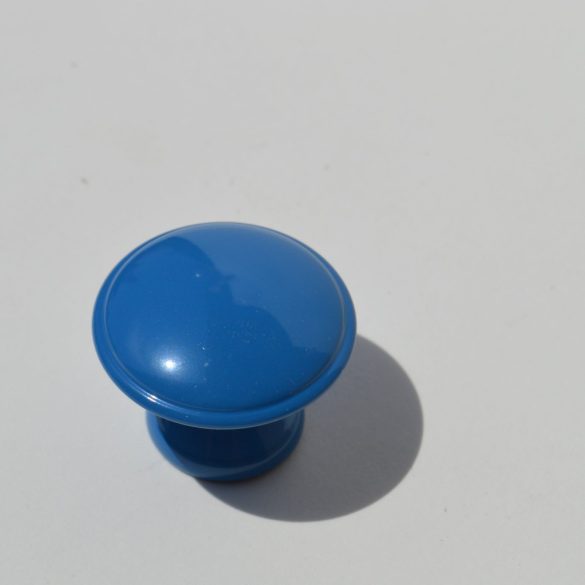Metal furniture knob, blue colour