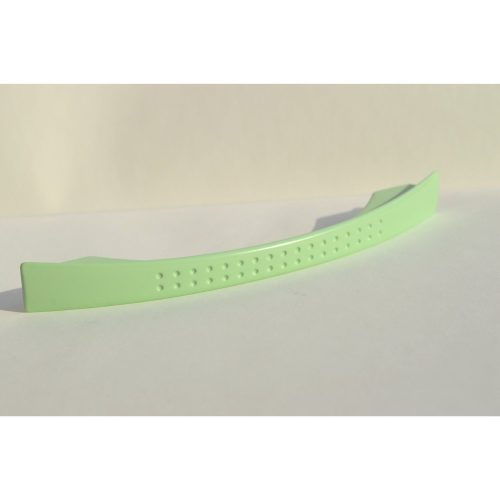 Fém bútorfogantyú, világos zöld színű, 128 mm furattávval