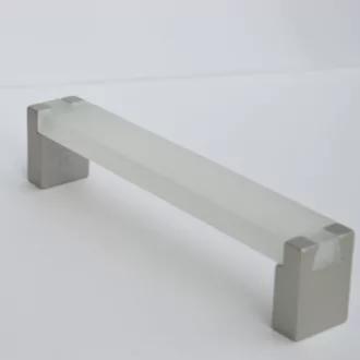 Weiß - champagnerfarbener Metall-Kunststoff-Möbelgriff