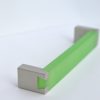 Fém-műanyag bútorfogantyú, Zöld - pezsgő színű, 128 mm furattáv
