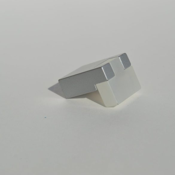 White - matt chrome metal-plastic furniture handle