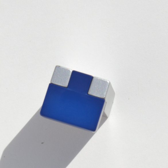 Blue - matt chrome metal-plastic furniture handle