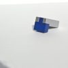 Blau - matt verchromter Metall-Kunststoff-Möbelgriff