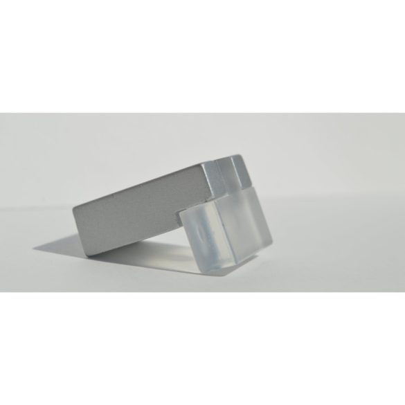 Metal-plastic furniture handle, transparent - matt chrome