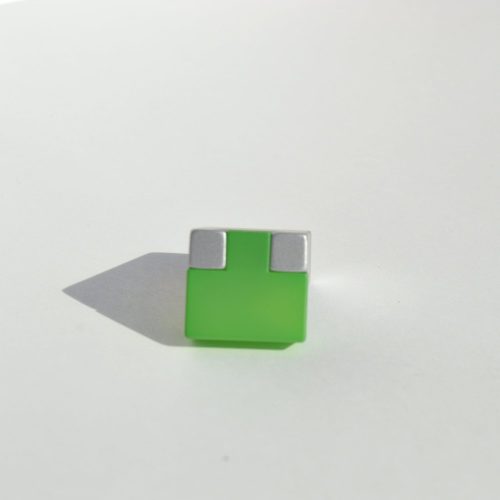 Grün - matt verchromter Metall-Kunststoff-Möbelgriff