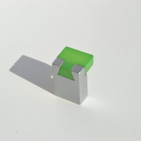 Fém-műanyag bútorfogantyú, zöld - matt króm színű