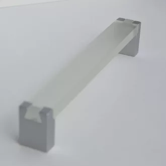   Metall-Acryl-Möbelgriff, matt verchromt - opalweiß, 160 mm Lochabstand