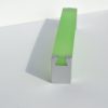 Metall - Kunststoff  Möbelgriff, grünes Acryl - matt verchromte Enden, 160 mm Bohrung