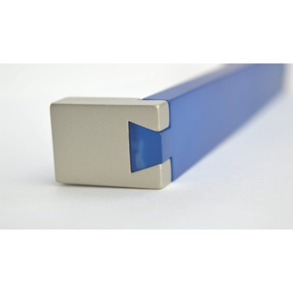 Champagne metal - Blue acrylic furniture handle, 160 mm bore size