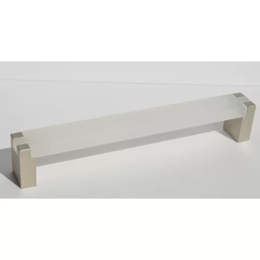 Fém-műanyag bútorfogantyú, pezsgő - átlátszó színű, 160 mm furattávval