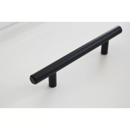 Mattschwarzer Stangengriff, Möbelgriff aus Metall, Bohrung 128 mm 