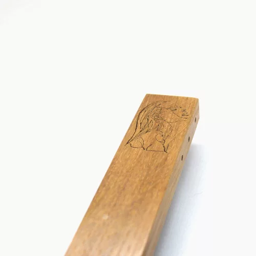 Massivholz, Eiche, graviert, geölter Möbelgriff, 64-96-128 mm Bohrung