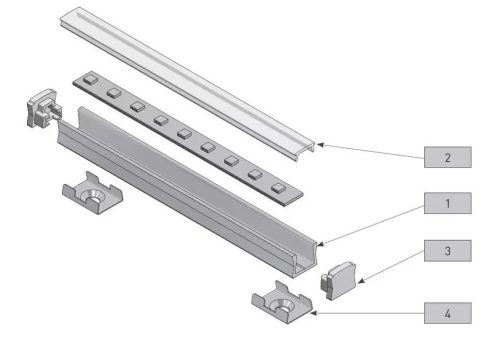 LED Profil, 2 méter, csavarozható, alu szín
