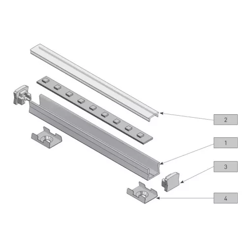LED Profil, 2 méter, csavarozható, alu szín
