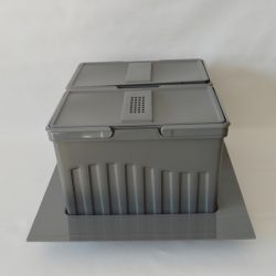 Selective waste bin system, 2 containers, 450 mm wide