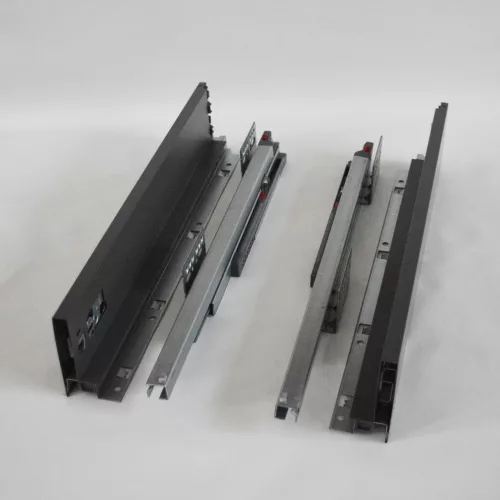 Antracit Schmalwandiges Schubkastensystem mit Feineinzug 75/400 mm