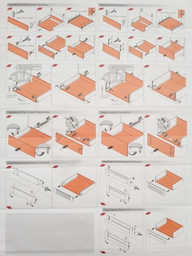 Schmalwandiges Schubkastensystem mit Feineinzug 172/500 mm