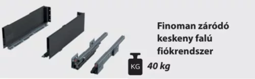 Antracit Schmalwandiges Schubkastensystem mit Feineinzug 90/400 mm