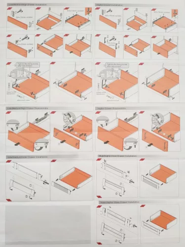 Schmalwandiges Schubkastensystem mit Feineinzug 90/450 mm