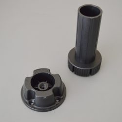 Adjustable plastic furniture leg, 3 pieces, black, 100 mm