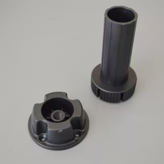   Állítható műanyag bútorláb, 3 részes, fekete színű, 100 mm