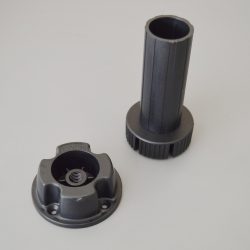 Adjustable plastic furniture leg, 3 pieces, black, 120 mm