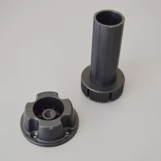   Állítható műanyag bútorláb, 3 részes, fekete színű, 120 mm