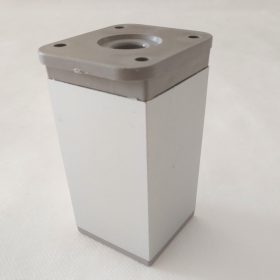 Möbelbein, quadratisch, Aluminium matt, 100 mm